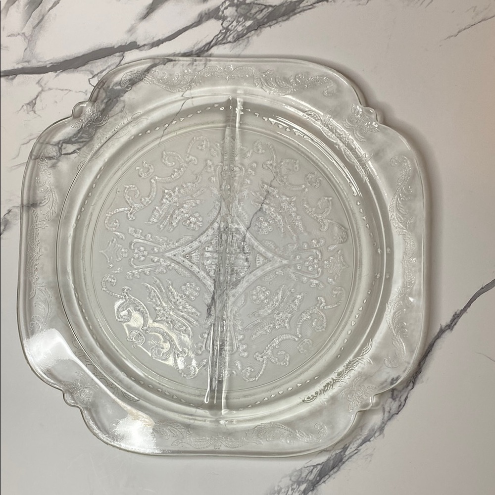 Antique Divided Depression Glass by Hazel Atlas 1930’s Florentine Pattern